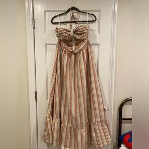 NWOT SHEIN halter cut out striped dress size Large